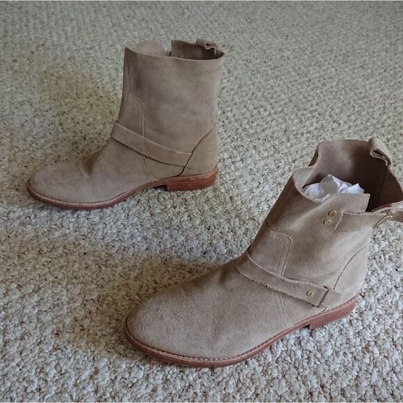 Joie Tan Suede Hoxton Ankle Boots size 38